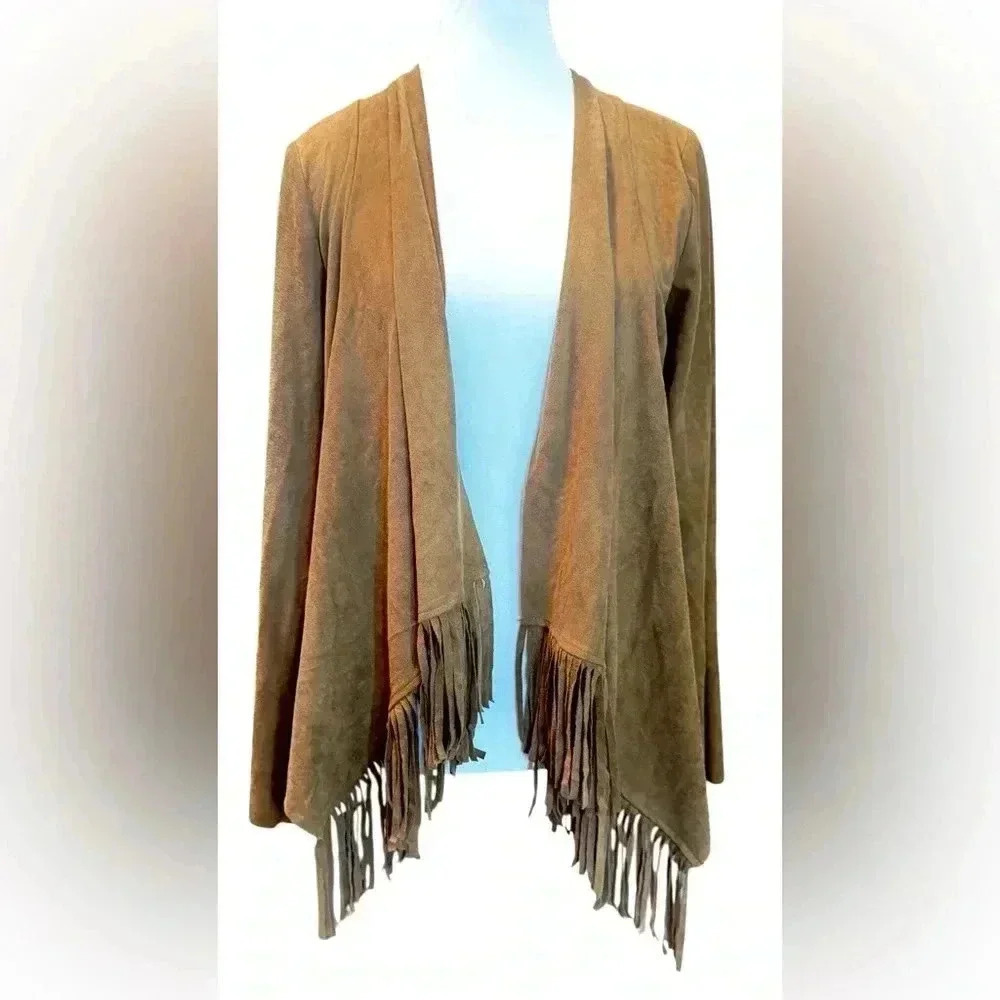 Hollister | Fringe Western Faux Suede Cardigan (S)